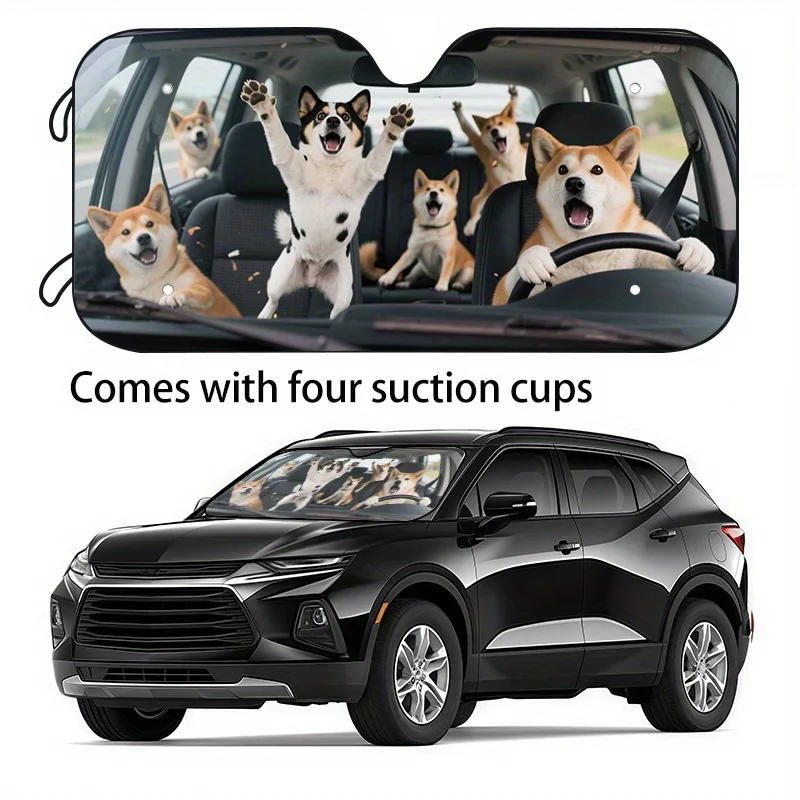

1pc Fun Car Sunshade 2 Sizes To Choose From, Holiday Gift Choice Car Windshield Sunshade, Your Car Stays Cool And Prevents Aging