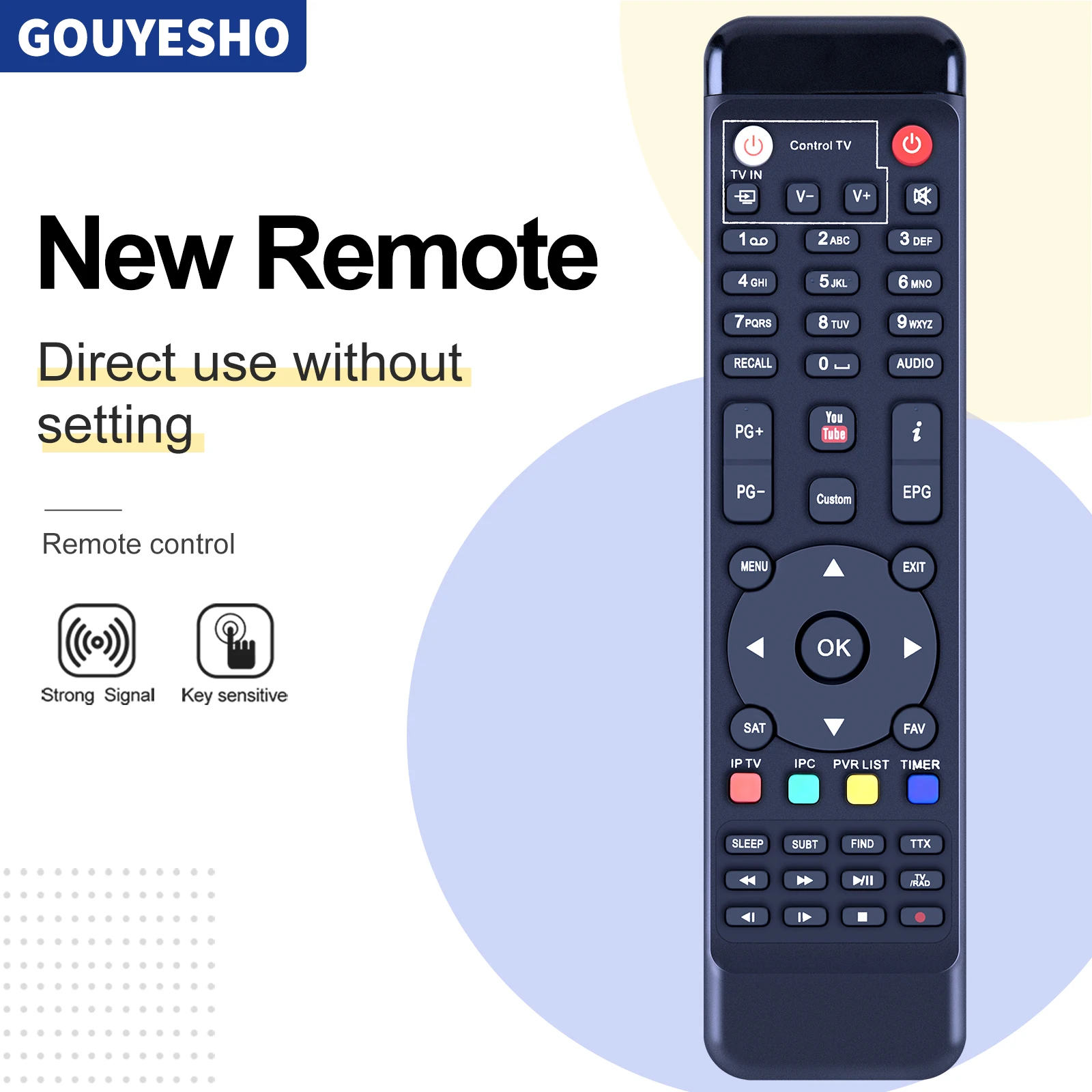 New Remote Control For FreeSat GTmedia V8 V9 Receiver for DVB-S2 DVB-T2 DVB-C TV Box