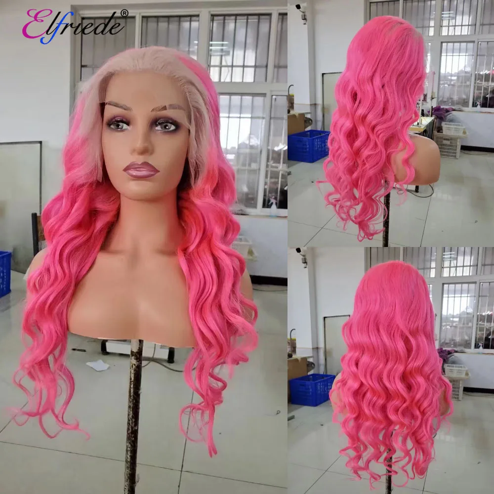 Elfriede Ombre Pink Lace Front Wigs for Women Loose Wave 4x4 13X4 13X6 Lace Frontal Wig Colored Brazilian Remy Human Hair Wigs