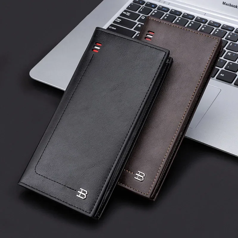 Luxury Fashion Men Long Wallet PU Leather Multi-card Bit Purses High Quality Large Capacity Phone Bag Coin Money Clip Carteira