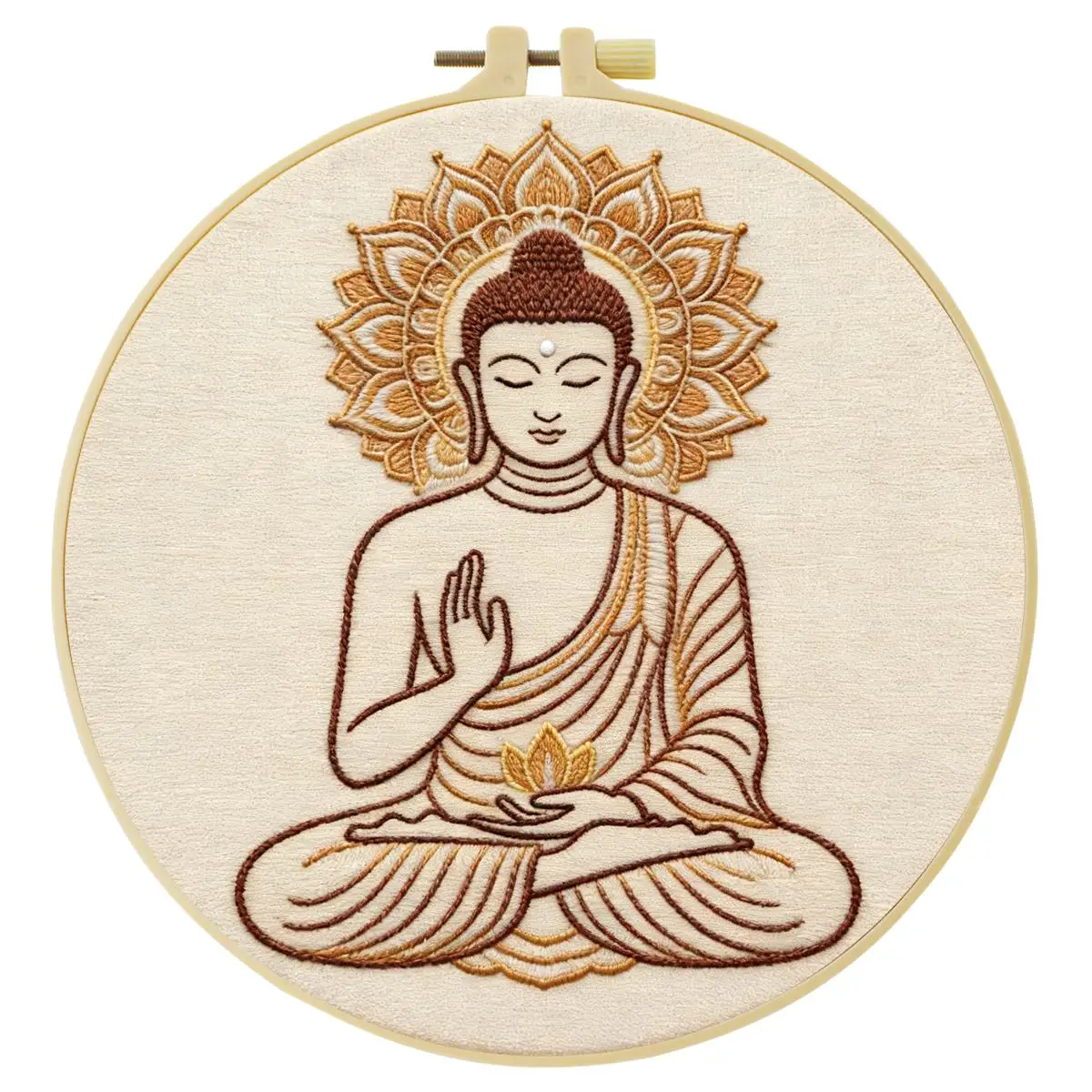 1 Stück 20X20CM/15X15CM 7,87/6,3 Zoll Buddha-Stickerei-Starter-Kit DIY-Kit DIY-Stickerei-Set Handarbeiten Nadelkunst – Detail 2