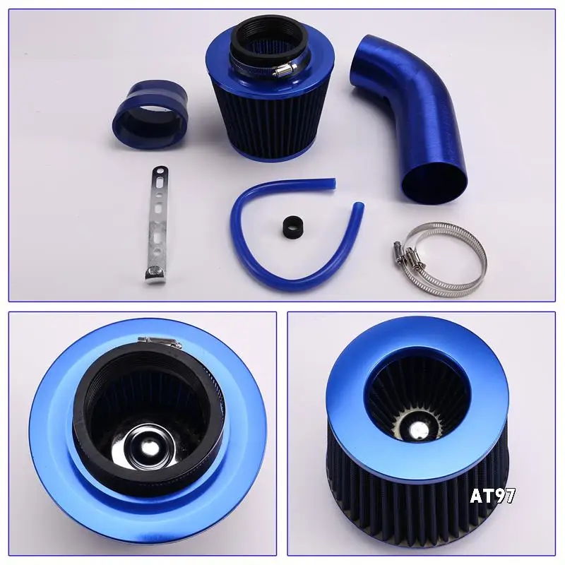 

76Mm/3-Inch Car Air Filter With Intake Pipe System Turbine Induction Kit Aluminum Universal Truck Accessories