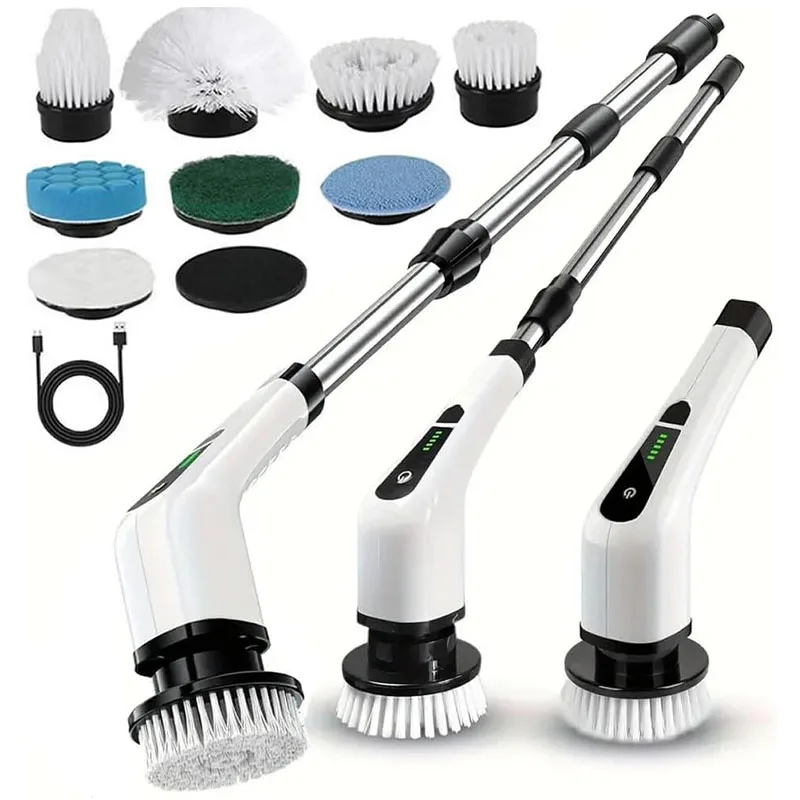 9-in-1 Multifunctional Wireless Electric Cleaning Brush Household Kitchen Bathroom Brush USB Handheld Rotating Cleaning tools