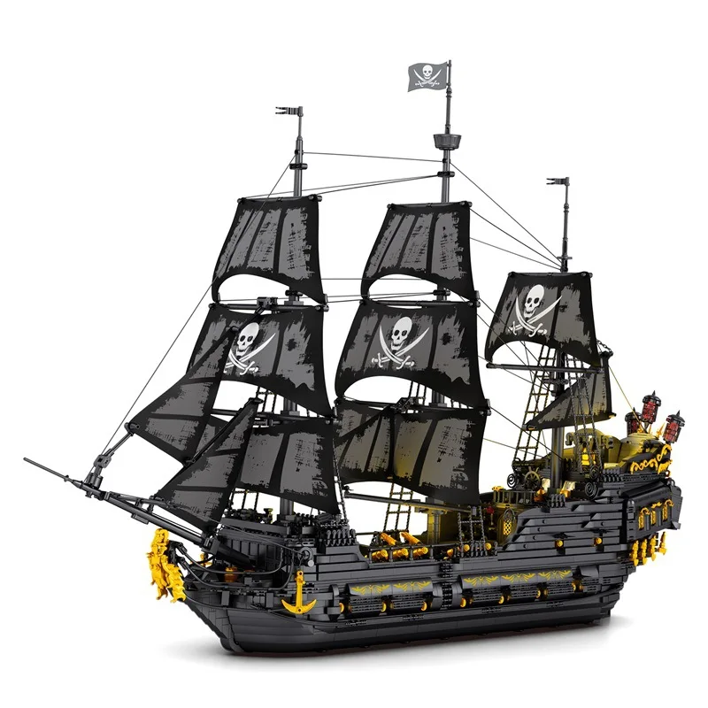 IN STOCK MOC The Black Pearl Pirate Ship Building Blocks Model Construction Set for Boys Bricks Assembling Children's Toys