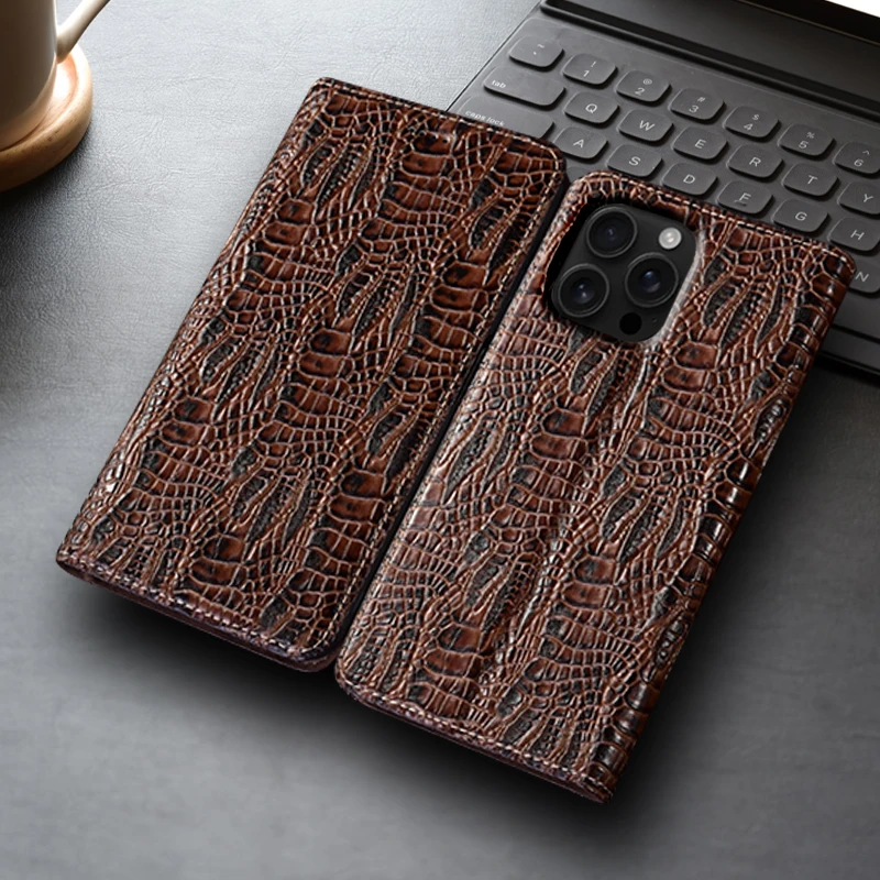

Dragon Claw Genuine Leather Flip Case For Apple iPhone 12 13 14 15 16 16e 17 Pro Max Plus X XS Max XR Cover Case Fall prevention
