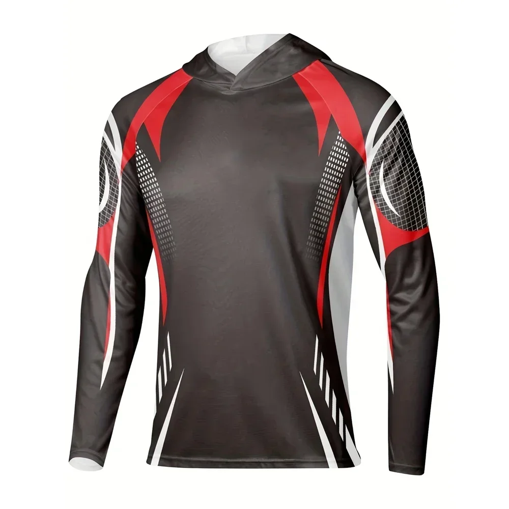 هوديي الصيد تنفس قمم طويلة الأكمام عالية الأداء جيرسي ملابس الحماية من الشمس قمصان الصيد #4