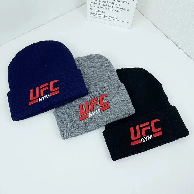 Men's and Women's Autumn/Winter New Knitted Hat UFC Gym Embroidered Knitted Hat GYM Warm Hat Knitted Hat Trendy
