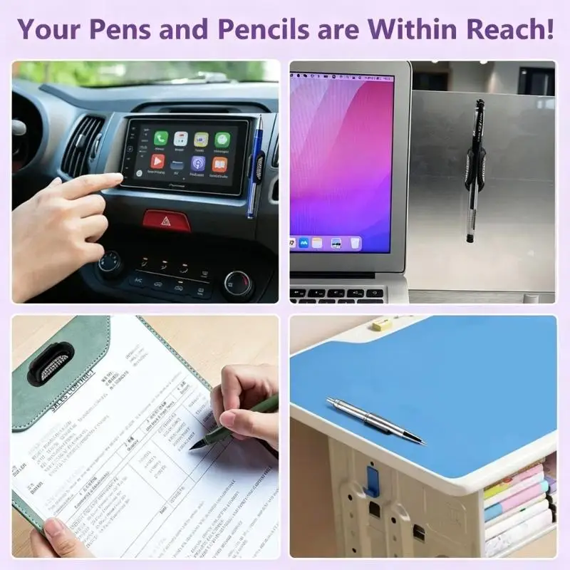 31BA Adhesive Silicone Pen Stand Clip for Desk Shelves Wall Whiteboard Refrigerator