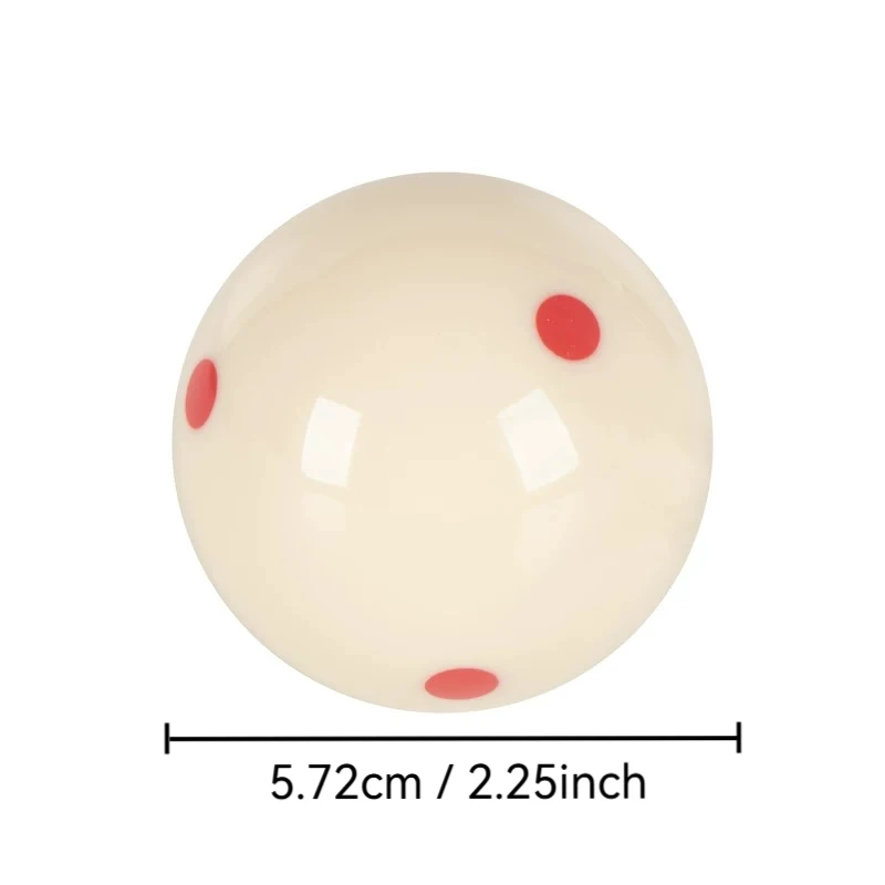 2.25'' Red Dot Cue Ball Durable Phenolic Resin Chinese Black 8 & 9-Ball Training Ball for Spin Control Standard Pool Table Size