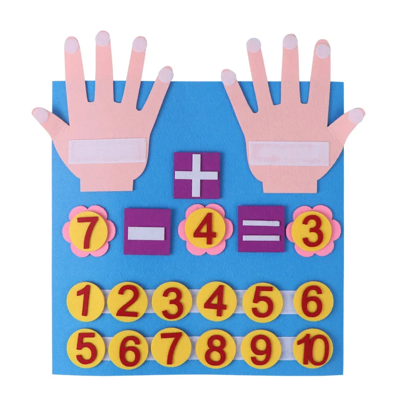 Felt Finger Numbers Math Children Counting Early Learning Educational Board Kid Montessori Baby Toddler Teaching Aid Toys