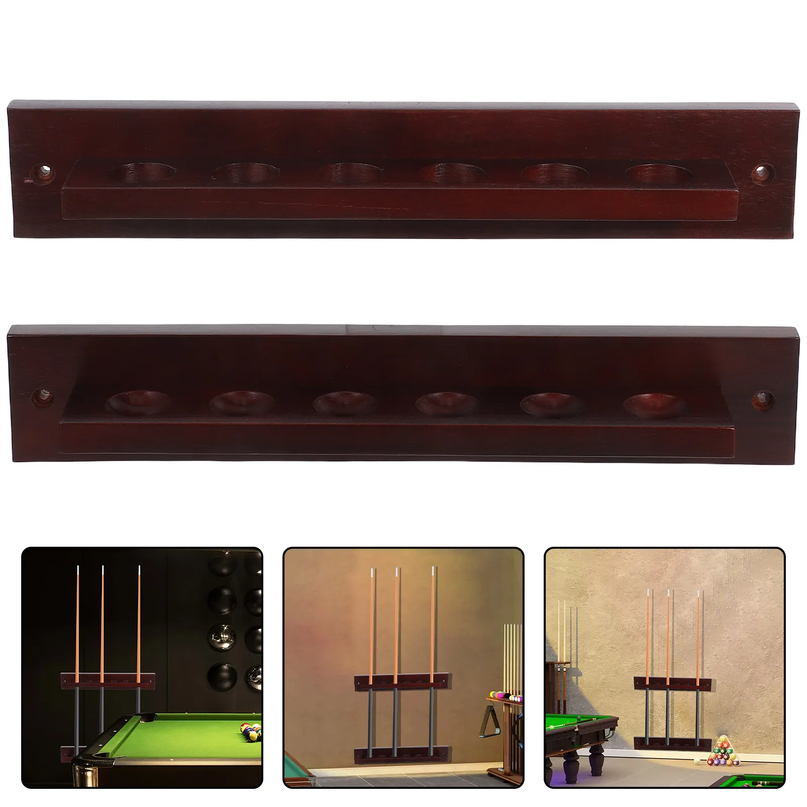 

Настенный держатель для бильярдных киев из массива дерева на 6 киев, экономящий место, Т-образный органайзер для хранения киев для дома и клуба