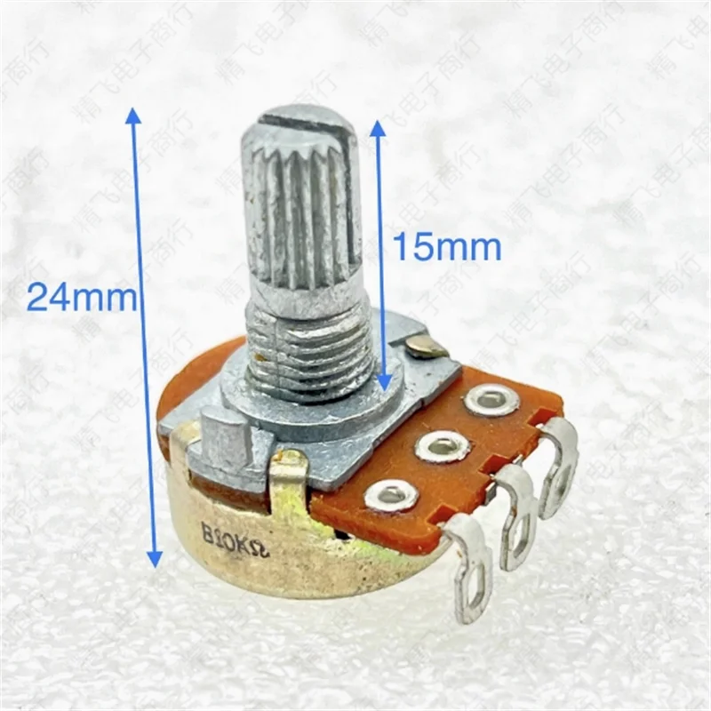 3piece of Korean RK16 B10K Ω Walkman mixing console, volume adjustment, single link curved flower axis, length 15mm