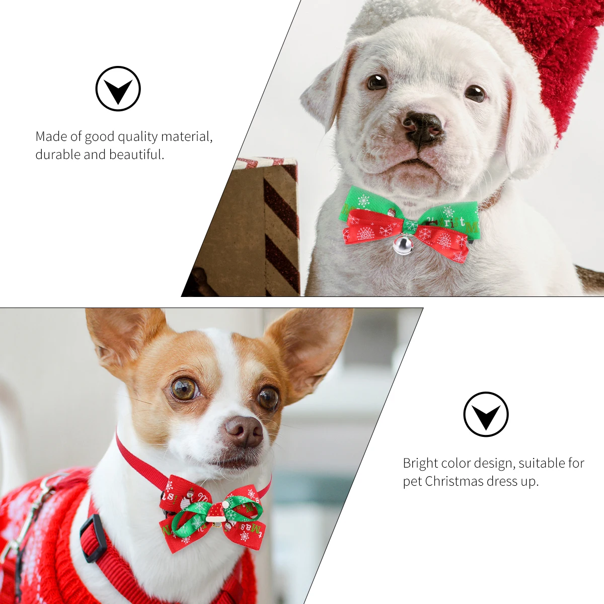 

4 Pcs Pet Necklet Set Christmas Collar Collars Costumes The Cat Dog Cloth Decorative Necklace