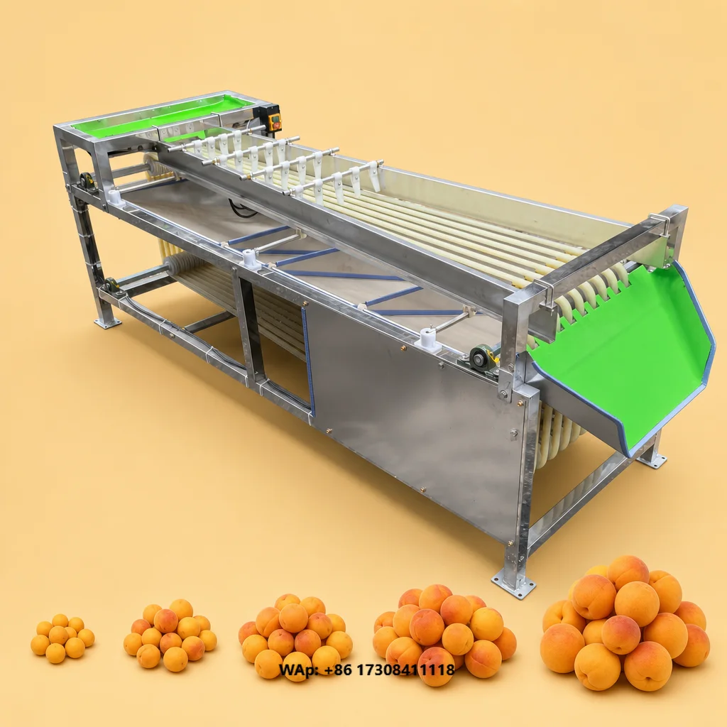 High Speed Cherry Grading Machine Water Flow Fruit Vegetable Grading Machine Precision Small Fruit Sizer Sorter Grader