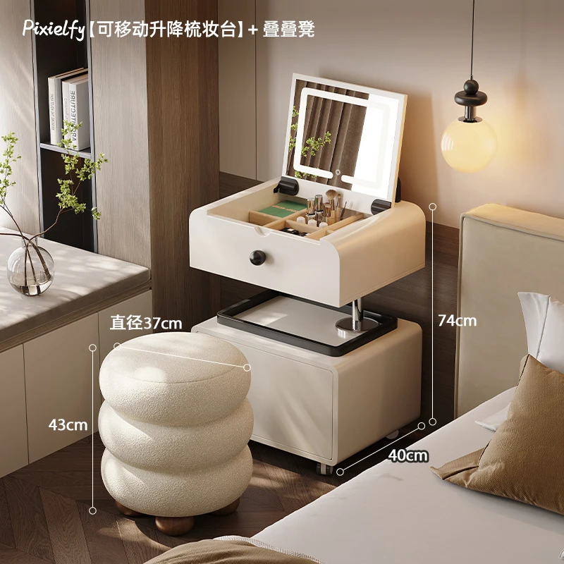 

Small Dressing Table Vanity Table Storage Cabinets Jewelry Corner White Storage Modern Bedside Penteadeira Postmodern Furniture