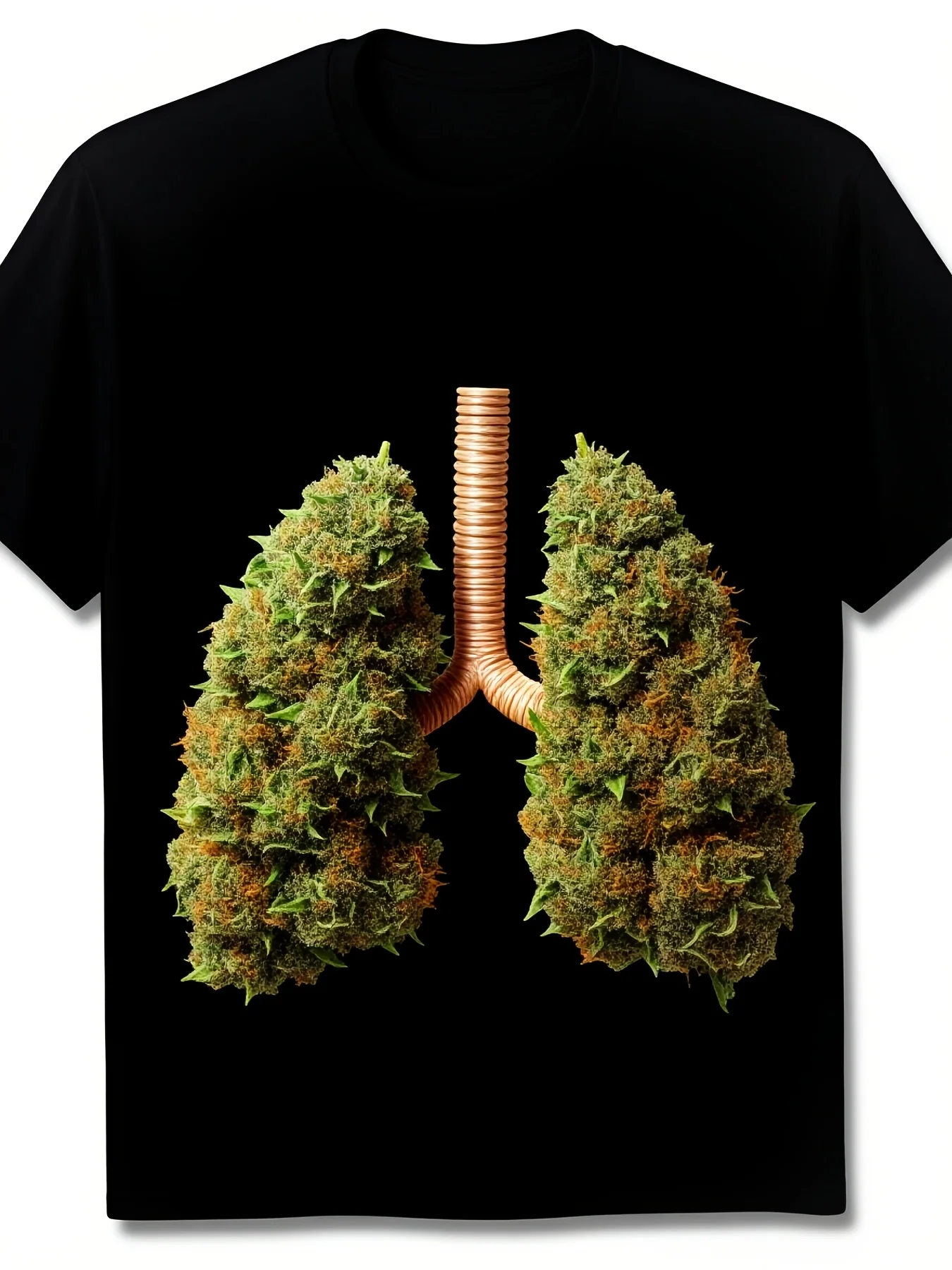 Men's Short Sleeve Crew Neck TShirt Made of Featuring a Fun Weed Lung Design Perfect for Casual Wear This Stylish Summer Top Offers a Slight Stretch And a Regular Fit Plus Size4Retro Casual Short-sleeved T-shirt with a Round Neck and Printed Pattern