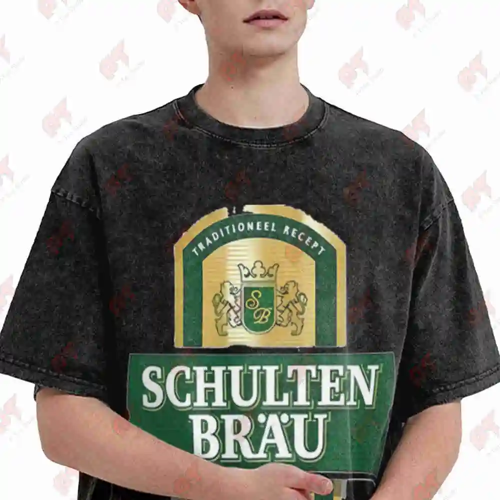 Schultenbrau Vintage Bavarian Brewery Retro Beer Vintage Washed Tee Pure Cotton T-Shirt