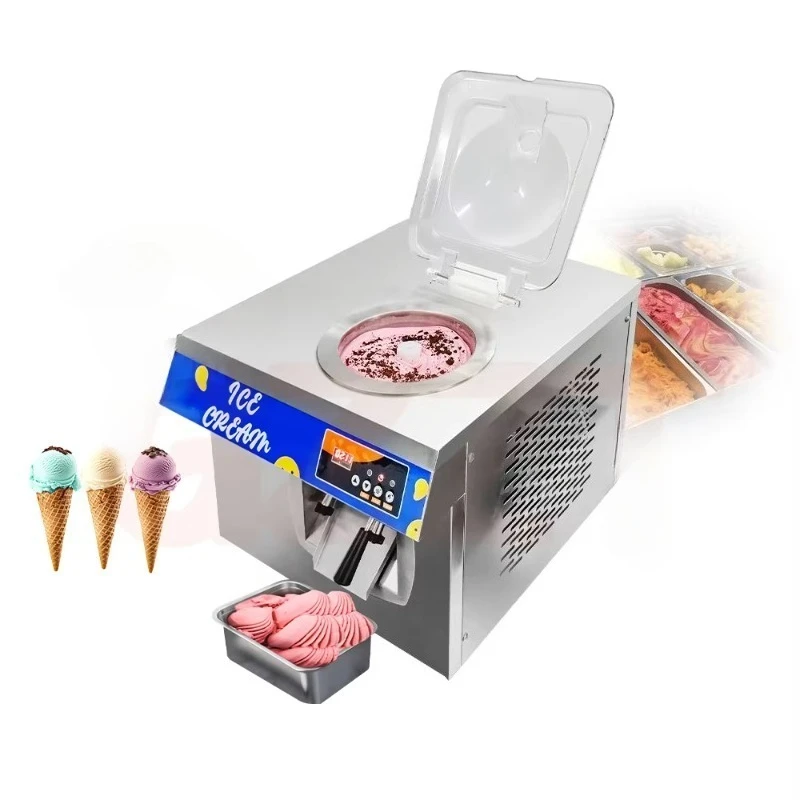 

Custom 30L/H Commercial Hard Ice Cream Making Display Machine 6L Italy Gelato Maker With Visual Lid