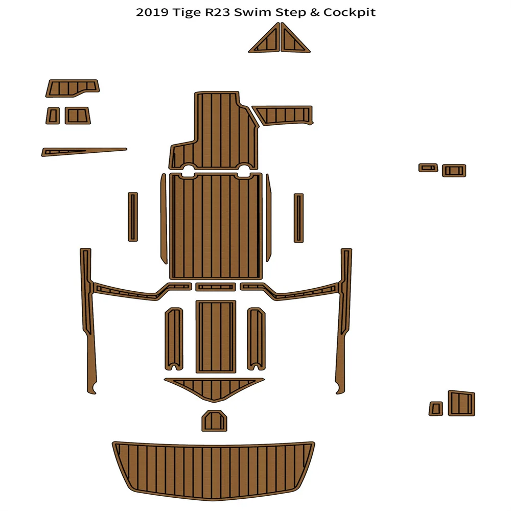 

2019 Tige R23 Swim Step Platform Cockpit Mat Boat EVA Foam Teak Deck Floor Pad