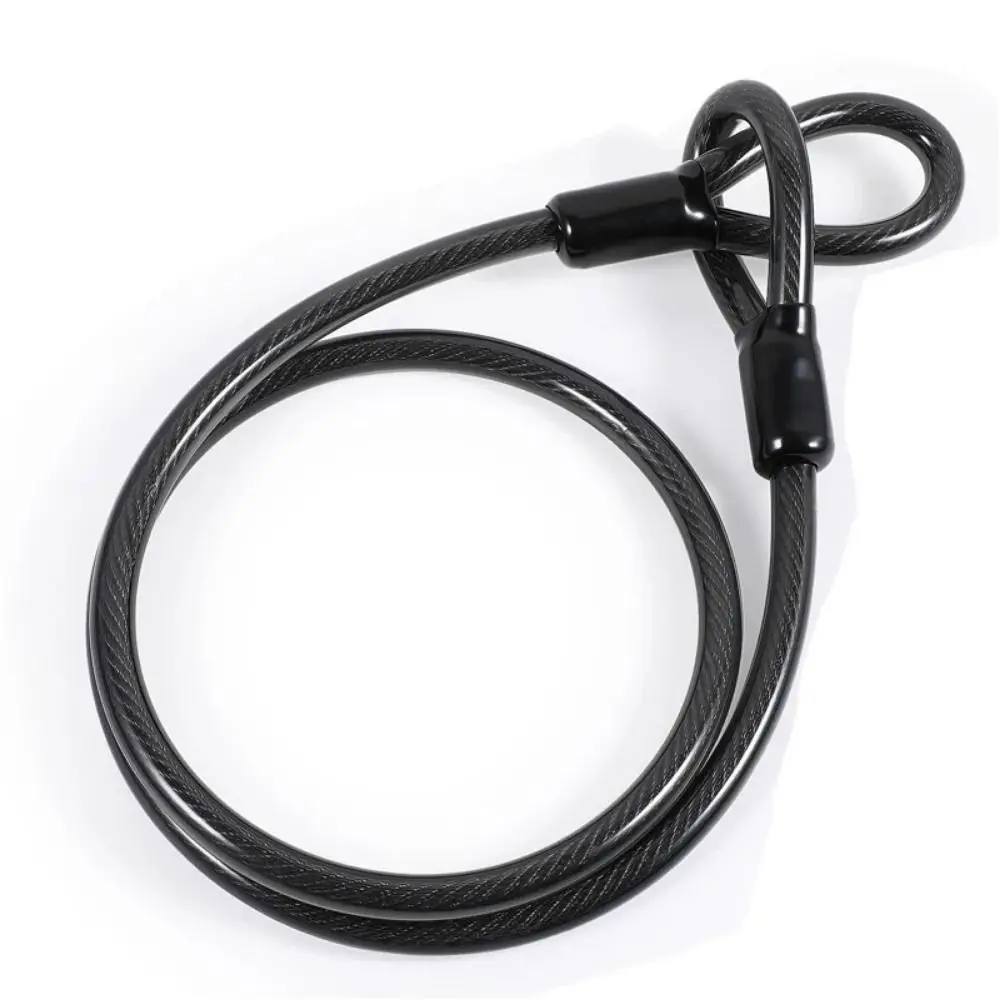 Double Loop End Bicycle Safety Cable Heavy-Duty Anti-theft Strong Steel Cable Lock Weatherproof Reinforced Luggage Security Lock