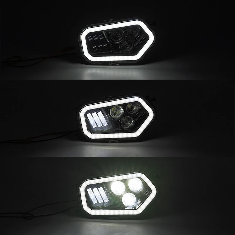 black LED  headlight with white  halo ring for RZR800/900