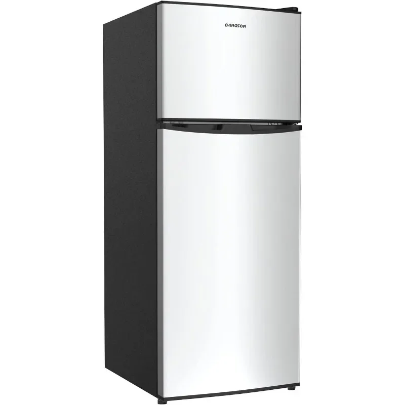 BANGSON Small Refrigerator with Freezer, 4.0 Cu.Ft, Samll Fridge with Freezer, 5 Settings Temperature Adjustable, 2 Doors