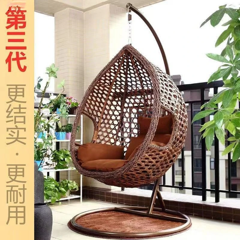 hammock, wrought iron outdoor hanging chair, swing, indoor lazy rattan chair, household bird's nest cradle, courtyard, outdoor