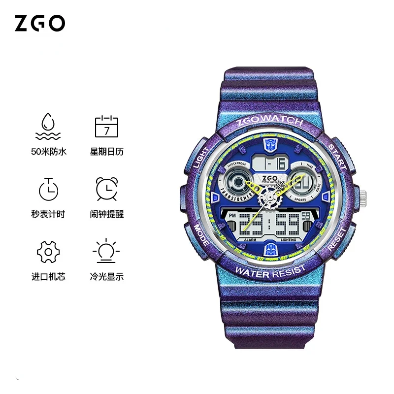 ZGO Co-branded horloge Animatiefilm Gezamenlijk model Elektronisch horloge Waterdichte sport Student quartzhorloges