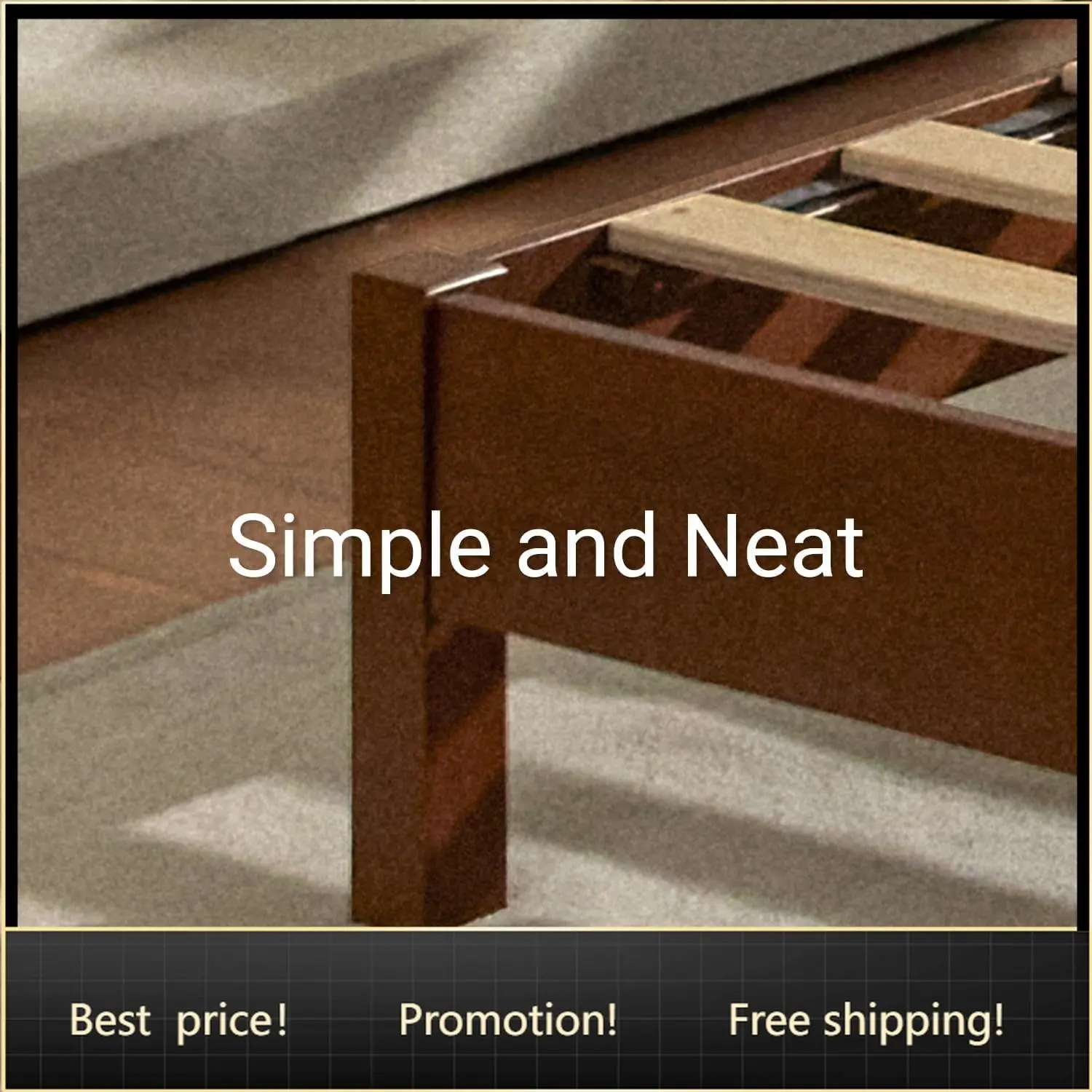 LIFEMENT Full Bed Frame Signature Wood Platform, Noise Free, Under Bed Storage, No Box Spring Needed, Easy Assembly, Cherry
