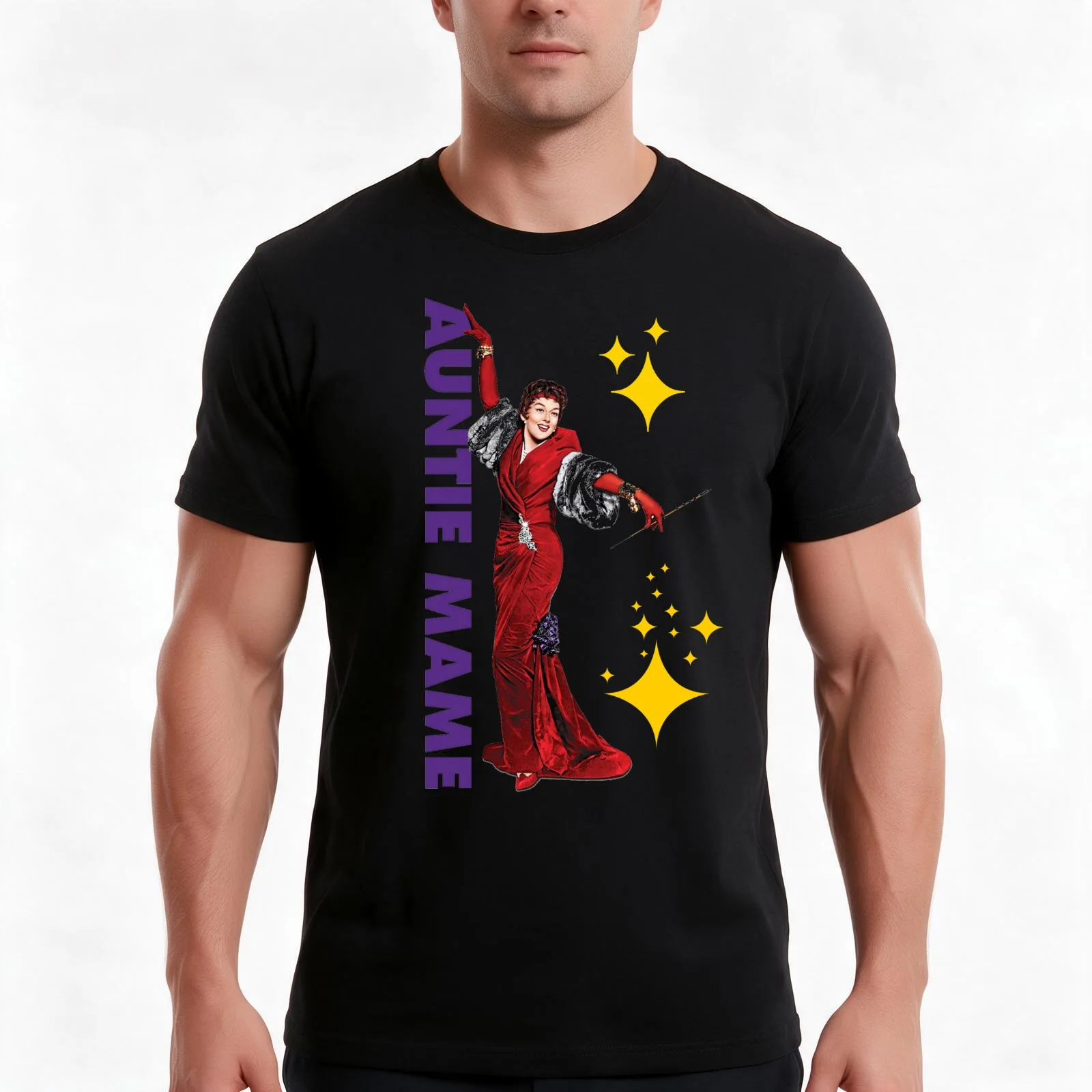 Auntie Mame, Rosalind Russell, glamour, fabulous T-Shirt, Summer Casual Cotton Tee, Oversized Streetwear Tops, Unisex Men Women