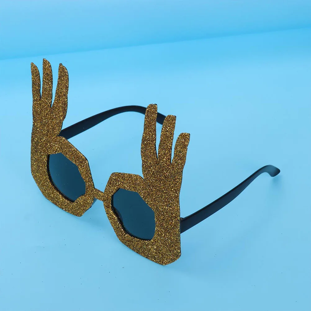 

3Pcs Cool Ok Gesture Sunglasses Party Cosplay Decoration Red Blue Golden Ideal for Masquerade Carnival Christmas Easter