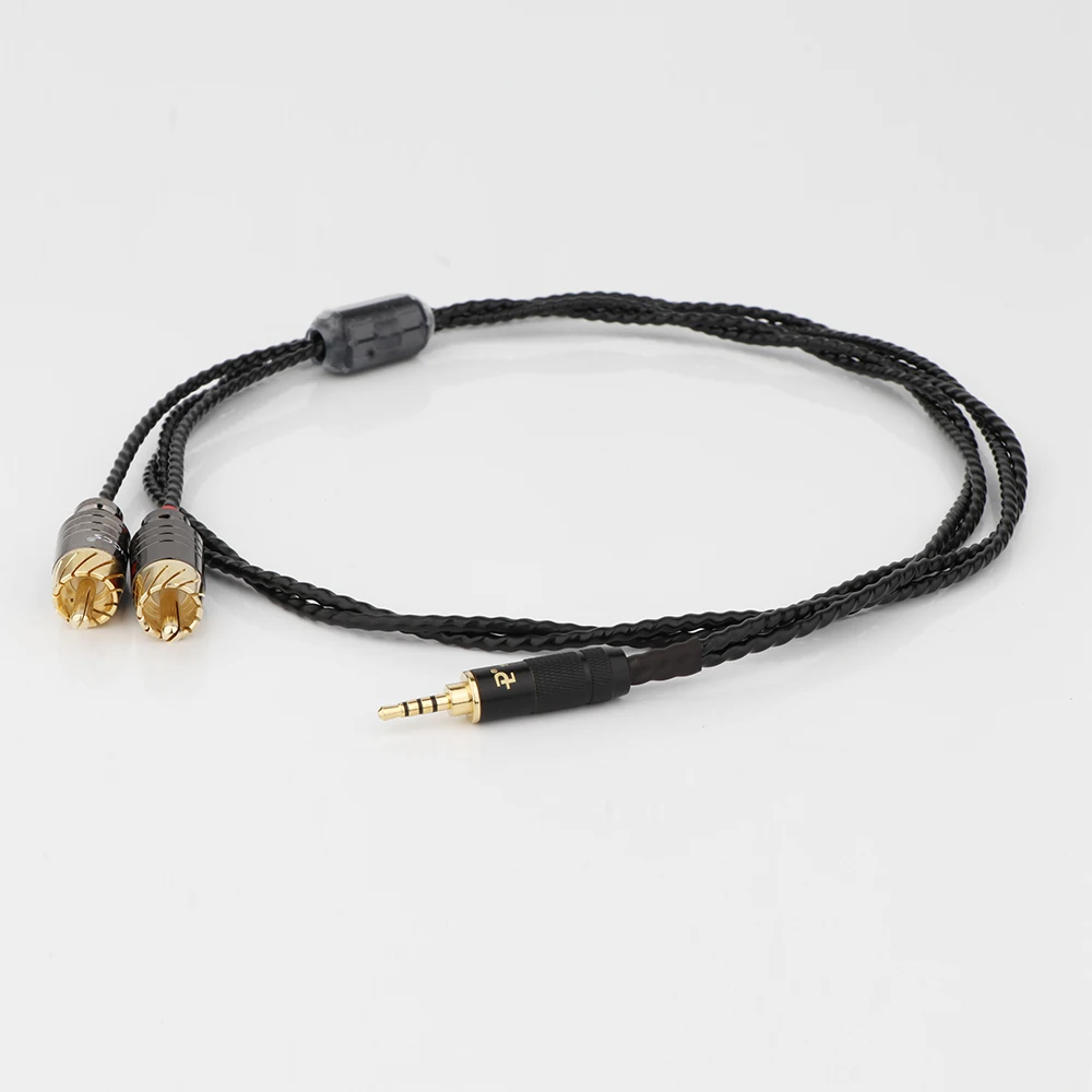 Preffair 3.5mm Stereo Plug to 2 RCA Male Audio Cable For Cayin N5 Iriver AK240 AK380 AK120II Amp Onkyo DP-X1