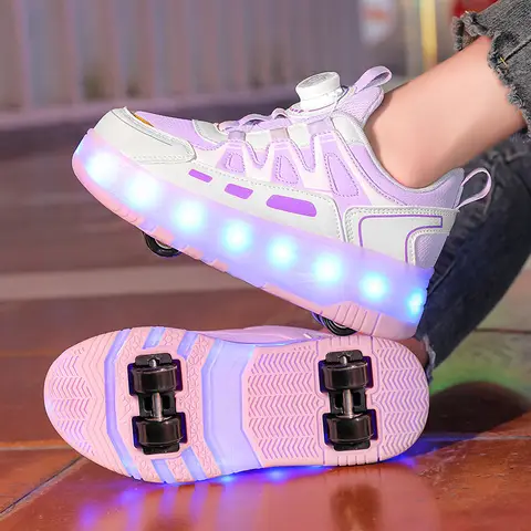 새로운 남녀공용 4륜 듀얼 LED 롤러스케이트, 학생용 야외 휠 스포츠 슈즈, 속도 스니커즈 (바퀴 포함) 새로운 남녀공용 4륜 듀얼 LED 롤러스케이트, 학생용 야외 휠 스포츠 슈즈, 속도 스니커즈 (바퀴 포함)