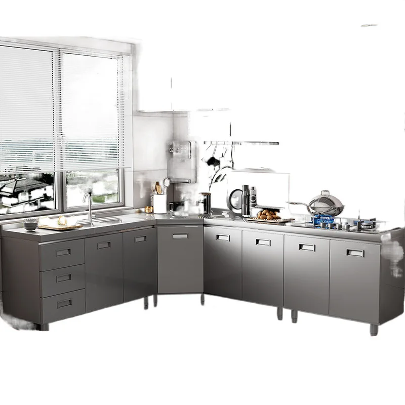 

Stainless steel kitchen cabinets, home simple stoves, integrated household economical rural storage cupboards