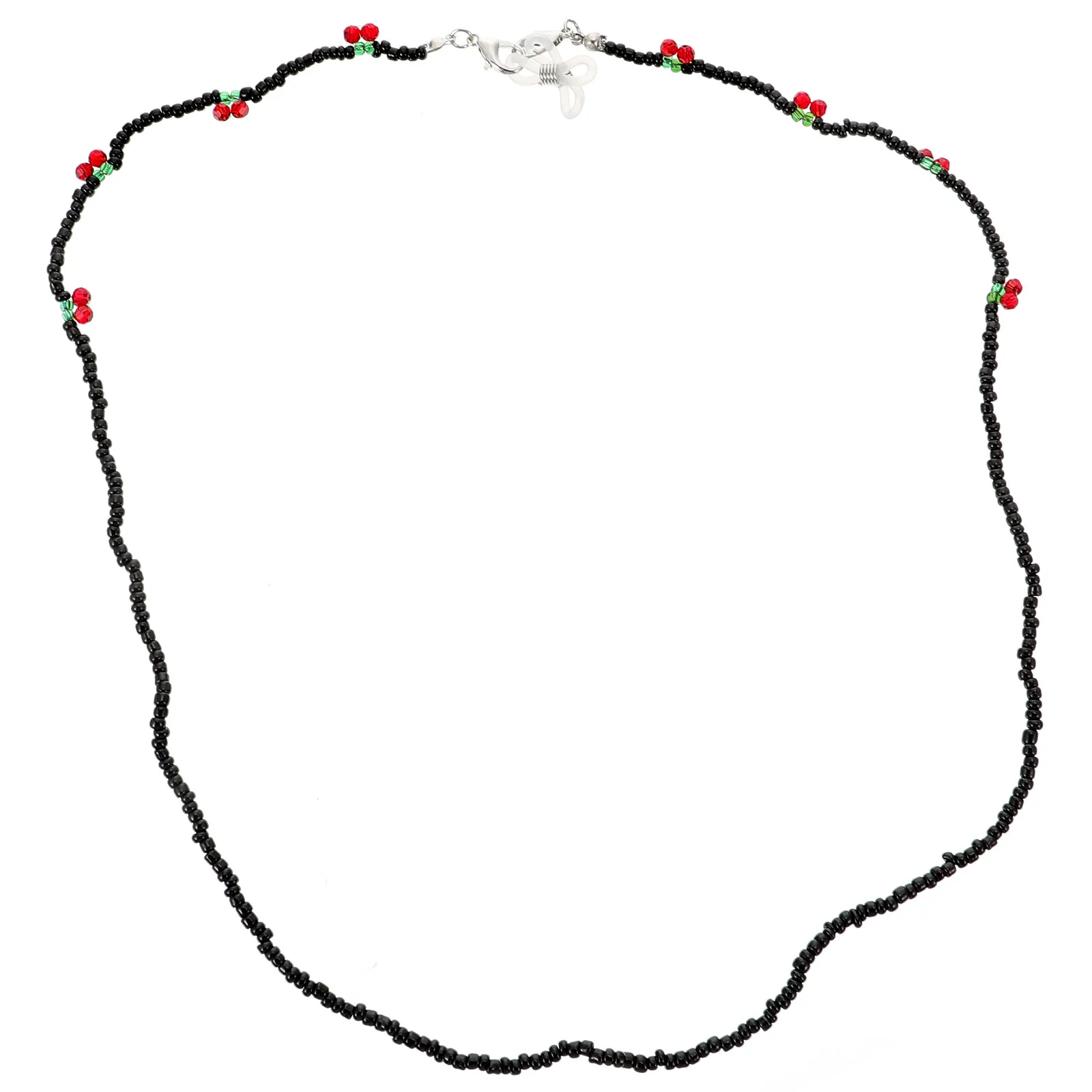 1Pcs Stylish Cherry Bead Eyeglasses Chain Soft Beaded Glasses Lanyard for Mask Fixing Decorative Face Cover Chain Gift Idea