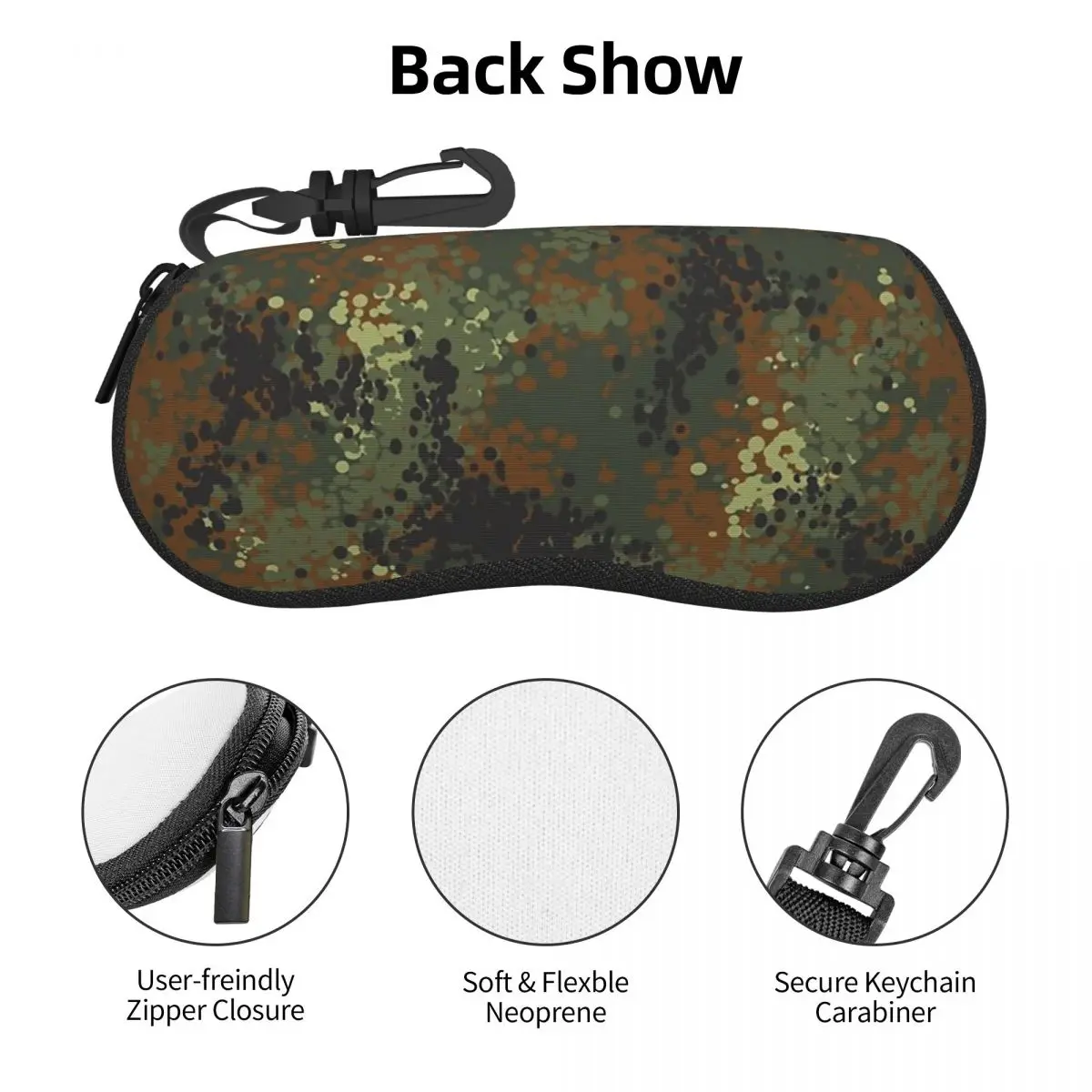 Flecktarn التمويه شل نظارات حالة النظارات الشمسية الواقية مربع النساء الرجال لينة حقيبة النظارات الحقيبة