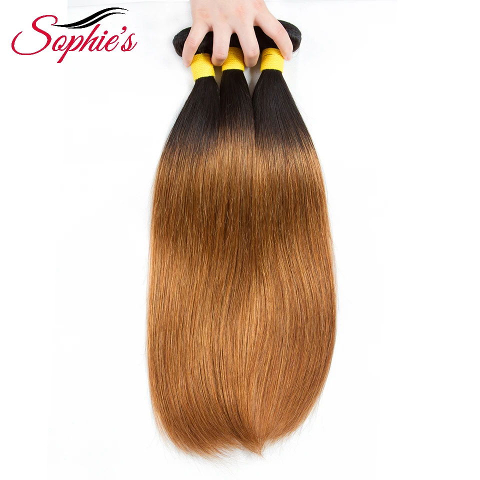 

Sophie's Pre-colored Ombre Bundles T1B/30 Color 1 Bundles Hair Peruvian Human Hair Non-Remy Straight Hair Hair Extensions