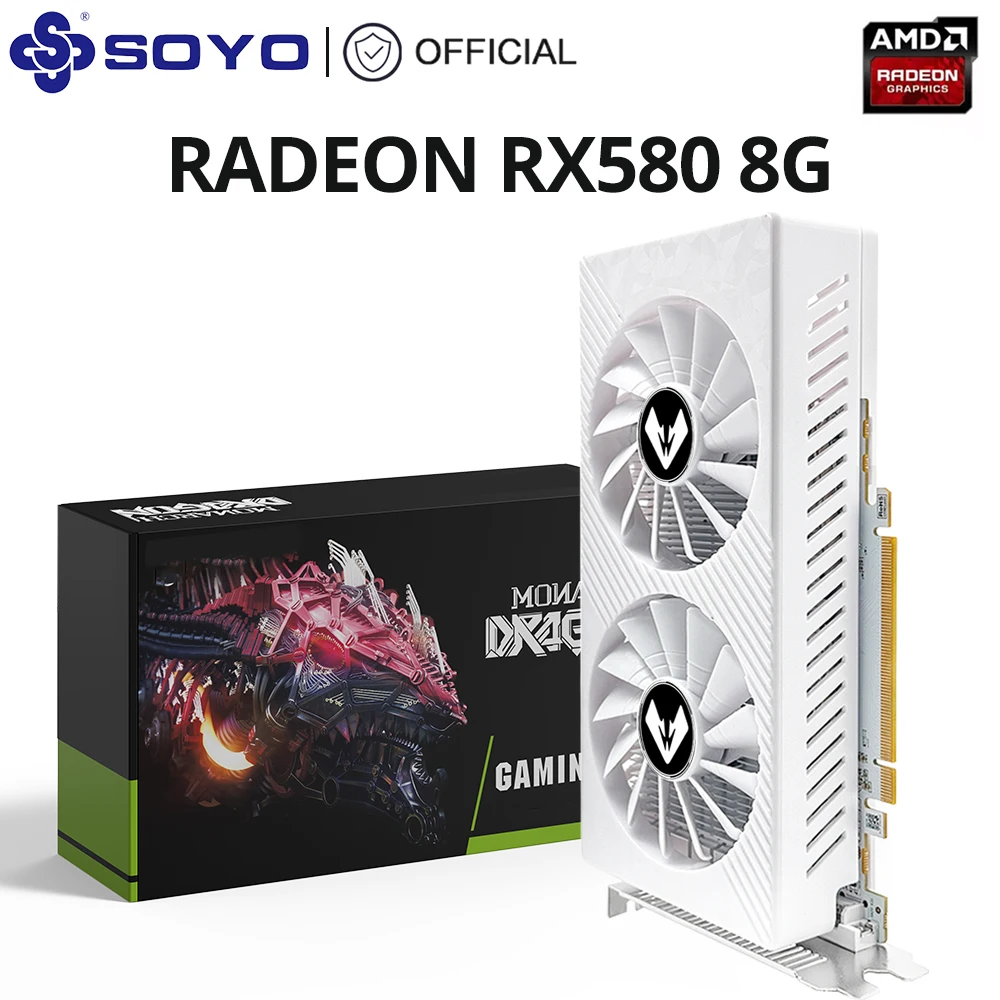 SOYO Radeon RX580 2048SP 8G Graphics Card GDDR5 Memory 256Bit AMD