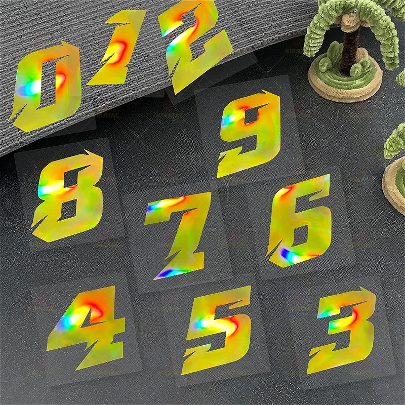 الذهب الليزر 2 حجم حزمة دراجة نارية عدد ملصقات مقاوم للماء للدراجات النارية Fairings الخوذ خزانات الوقود نوافذ السيارات شارات الفينيل