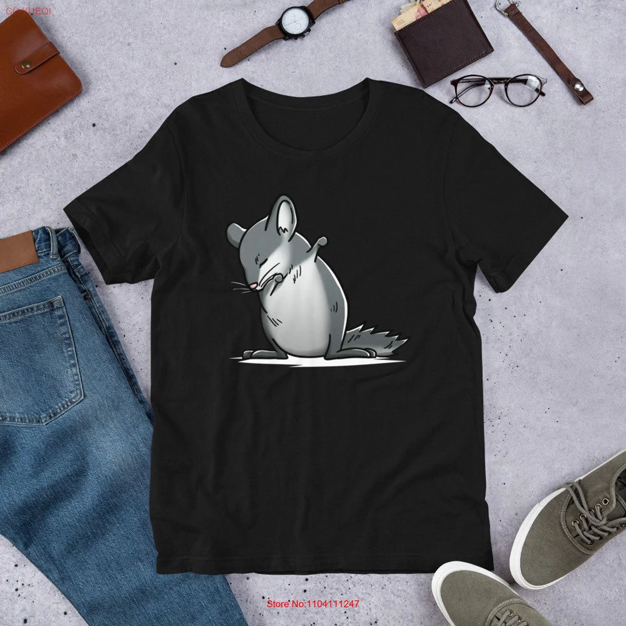 Dabbing Chinchilla T Shirt Funny Pet  long or short sleeves