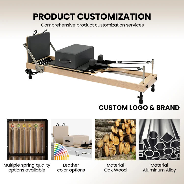 High Quality Durable Oak Wood Pilates Reformer Gym Fitness Equipment Cheap Classical Machine