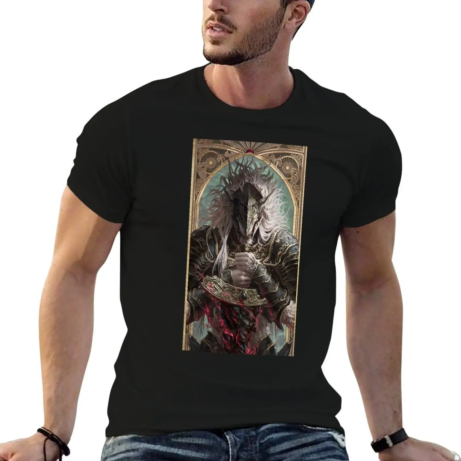 

Maliketh The Black Blade T-Shirt anime tshirt Blouse blue archive mens graphic t-shirts
