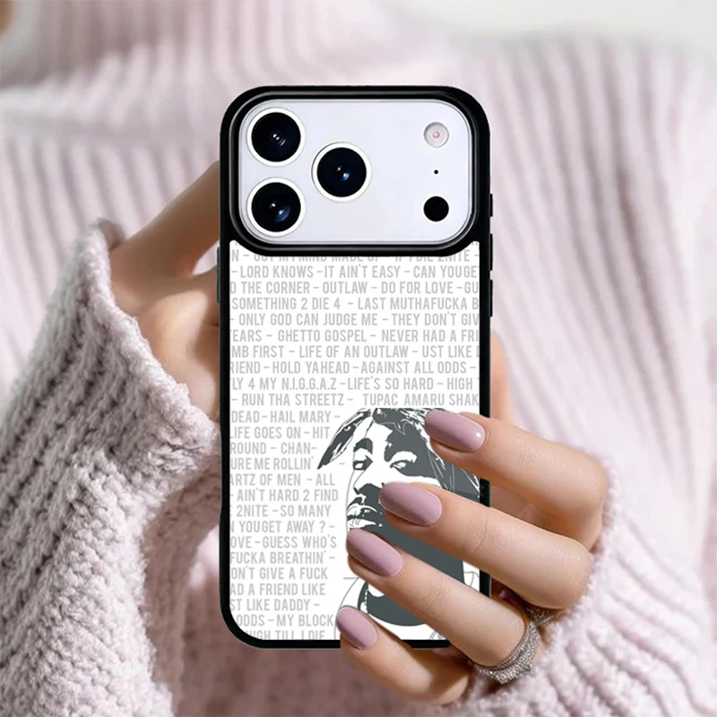 Funda para Teléfono con Estampado de 2Pac Tupac Shakur, Rapero de Hip Hop, para iPhone 17 Air, 16e, 15, 14, 13 Pro Max, 12, 11, X, XR, XS, SE2020, 8 Plus ﻿ ﻿ ﻿ ﻿