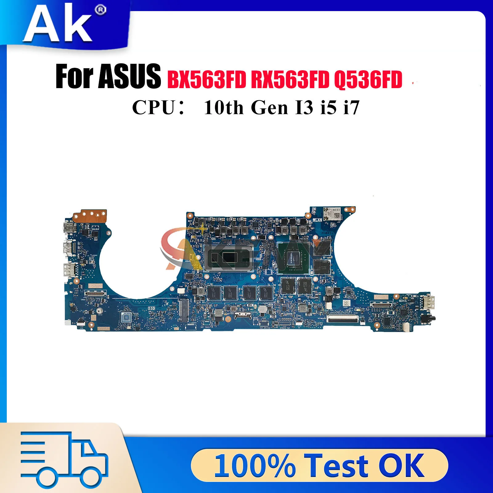 

UX563FD Laptop Motherboard For ASUS ZenBook BX563FD UX563 UX56FD RX563FD UX56FA Q536FD Notebook Mainboard With 10th Gen I3 i5 i7