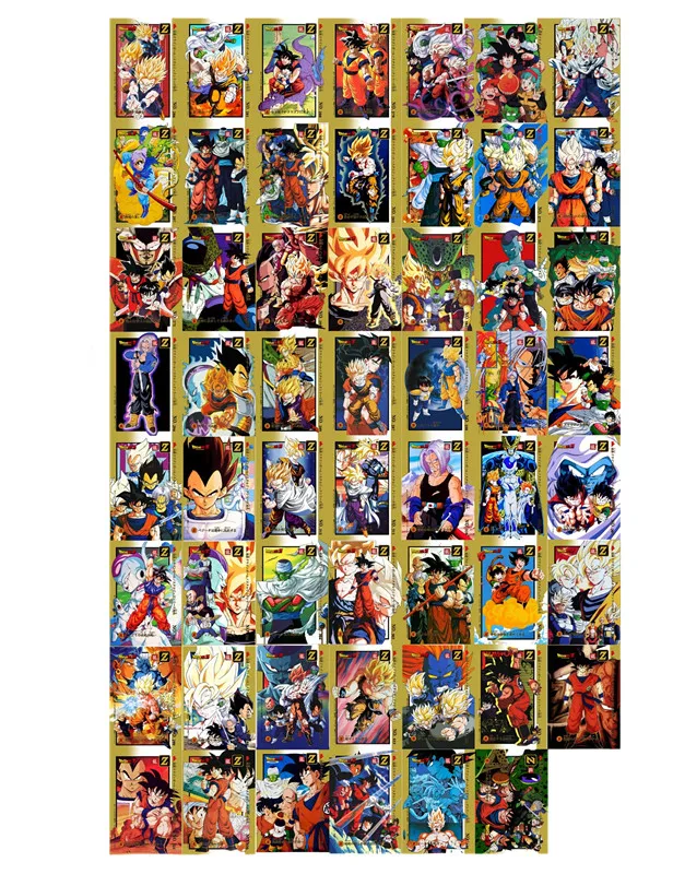 217 pièces/ensemble Anime Dragon Ball Z personnage Collection Super Saiyan Goku Gohan Majin Buu carte jouet jeu classique cadeau carte de Collection