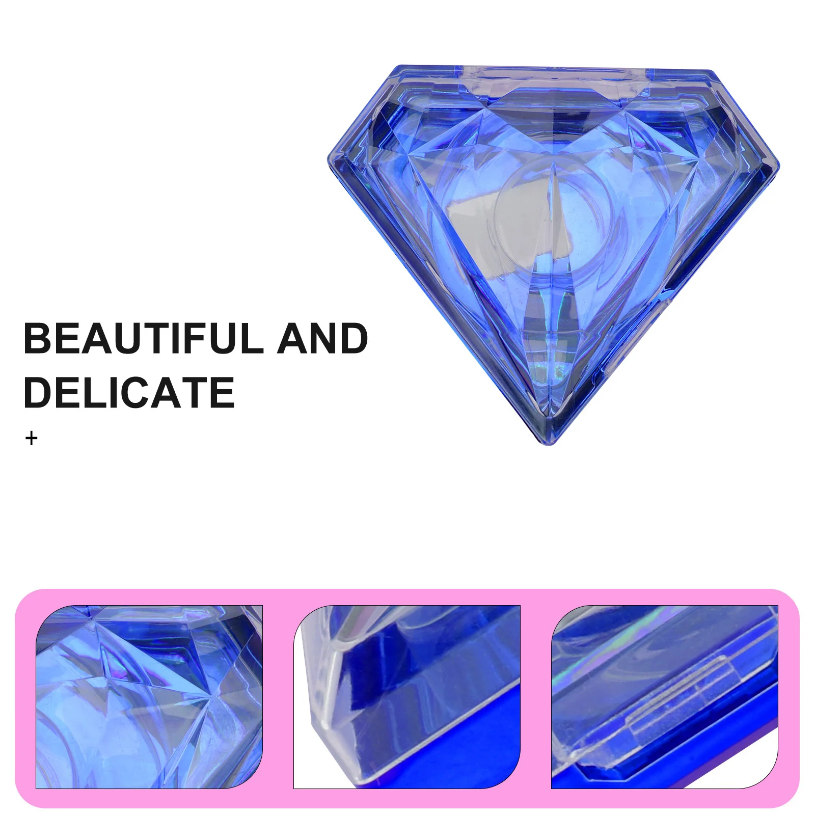 Boîte de faux fournitures de maquillage en acrylique, 2 pièces, plateau en forme de diamant, conteneur de rangement de cils, étui organisateur de fournitures de maquillage