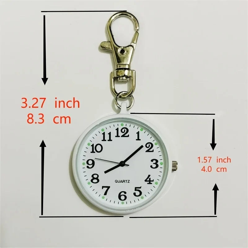 1PC Large Digital Clear Watch Keychain Watch Nurse Watch Student Exam Quartz Watch Pocket Watch Small Watch
