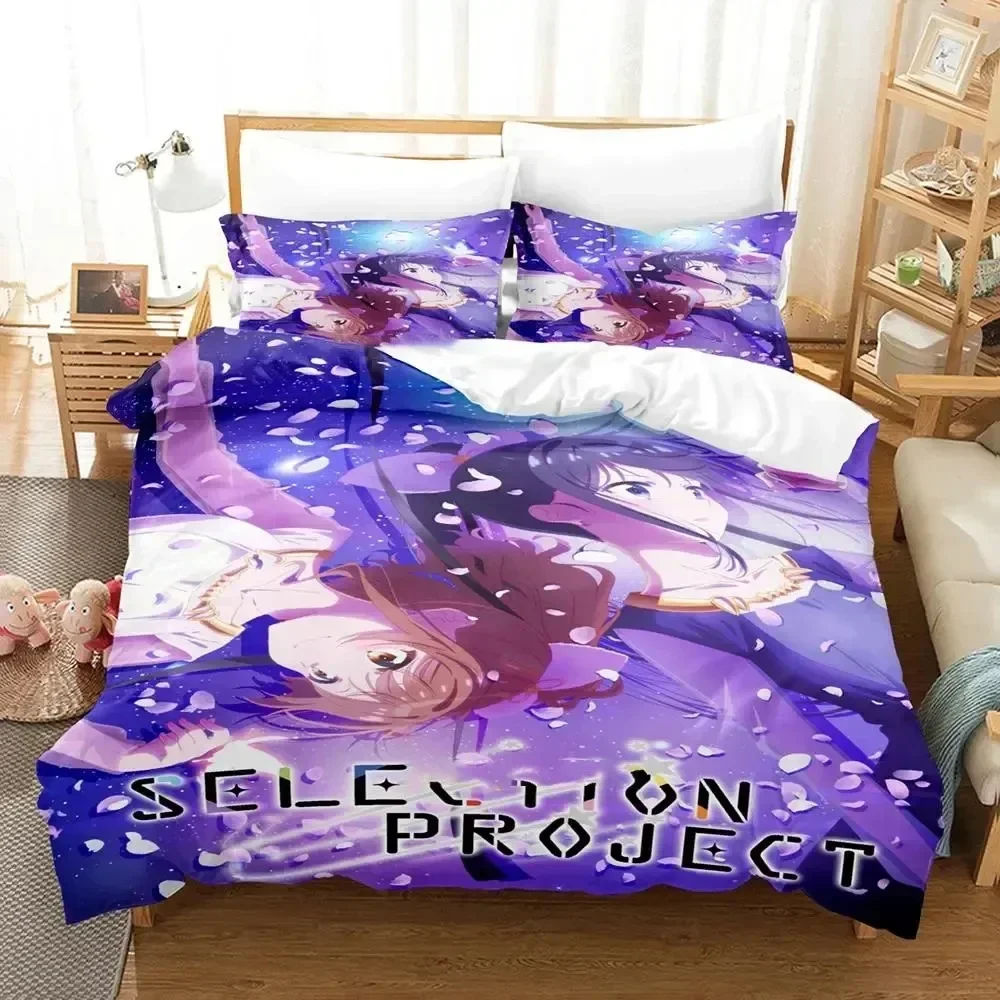3D Print Anime SELECTION PROJECT Comfortable Duvet Quilt Cover Pillowcase Bedding Set Children Bedroom Decoration Home Textile