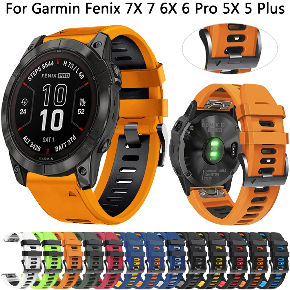 

Силиконовый ремешок для Garmin Fenix 7X 7 6X 6 Pro 5X 5 Plus 945, браслет для наручных часов Epix Pro Gen2 47 мм MK1 MK2i Enduro, 26 мм 22 мм