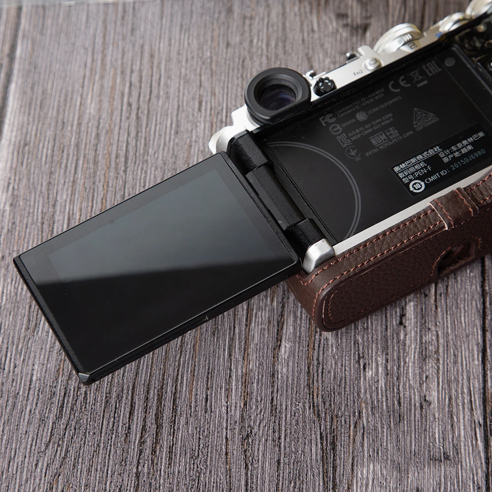 Pokrowiec F do etui OLYMPUS PEN-F Etui ochronne Skórzana torba na aparat Półetui z prawdziwej skóry Akcesoria fotograficzne